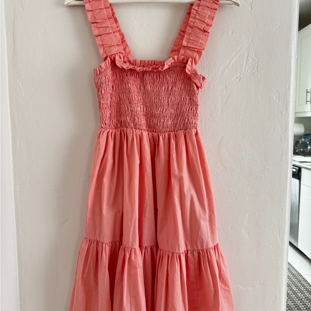 Abercrombie & Fitch Pink Smocked Tiered Sundress